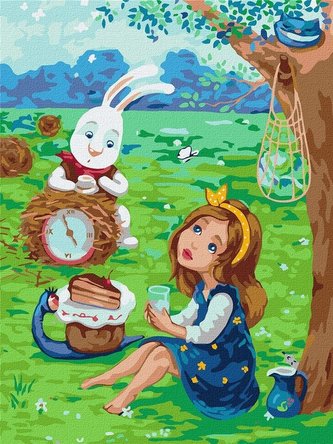 Malowanie po numerach-Motyle piją herbatę 30x40 Malowanie po numerach-Motyle piją herbatę 30x40