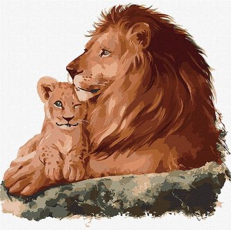 Malowanie po numerach - Obok taty 40x40 Malowanie po numerach - Obok taty 40x40