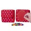 Portfel na rzep Kropki z czerwonym panelem