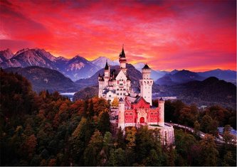 Puzzle 1000 Zamek Neuschwanstein z zachodem słońca