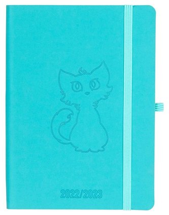 Kalendarz 2022/23 B6 tyg. Salsa turkus-kotek