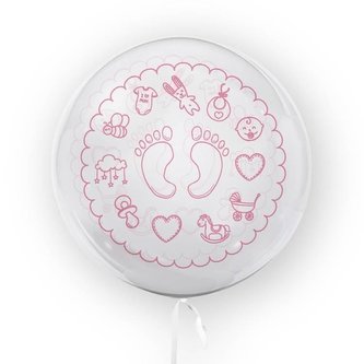 Balon 45cm Stópki różowy TUBAN