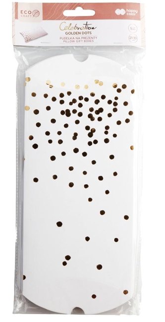 Pudełko na prezenty Złote kropki 21x10 cm 5szt