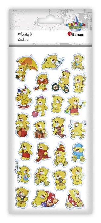 Naklejki wypukłe miękkie misie mix 25szt