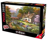 Puzzle 3000 Chata z pięknym ogrodem