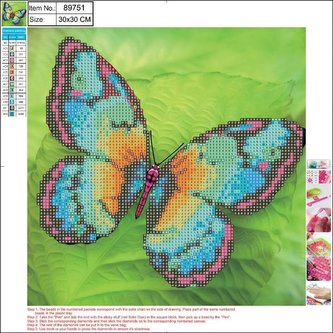 Mozaika diamentowa 5D 30x30cm Butterfly 89751