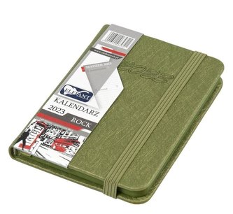 Kalendarz 2023 A7 tyg. Rock oliwka ELEFANT