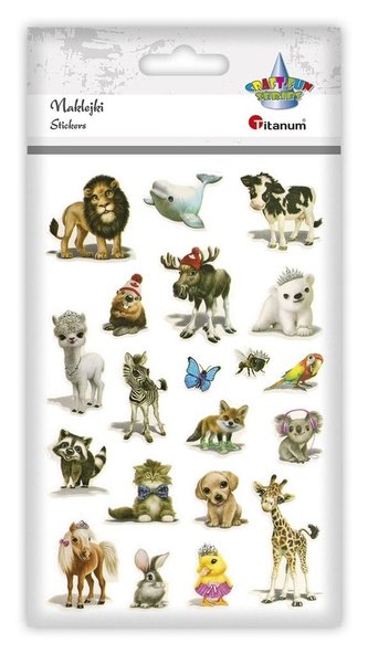 Naklejki wypukłe miękkie zwierzęta mix 19szt