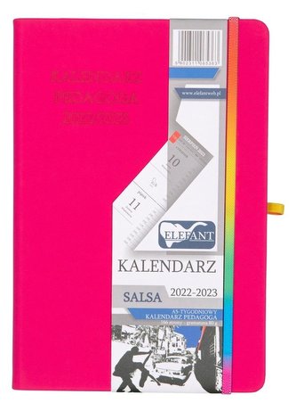Kalendarz 2022/23 A5 tyg. Salsa różowy ELEFANT