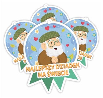 Medal papierowy - Najlepszy Dziadek 4szt Medal papierowy - Najlepszy Dziadek 4szt