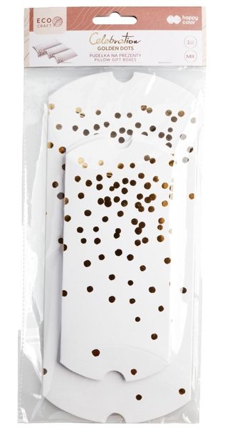 Pudełko na prezenty Złote kropki mix 3szt