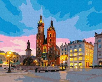 Malowanie po numerach - Wieczór Kraków 40x50cm Malowanie po numerach - Wieczór Kraków 40x50cm