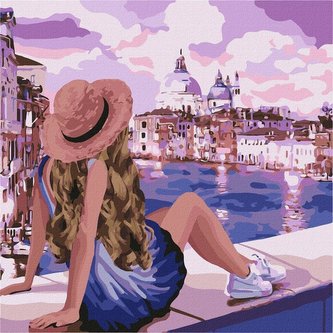 Malowanie po numerach - Różowe marzenia 3 40x40cm Malowanie po numerach - Różowe marzenia 3 40x40cm