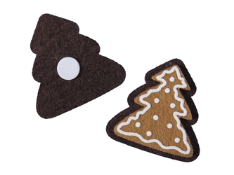 Plstěný stromeček Perníček s lepkou, sada 12 ks