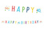 Party nápis Rainbow Confetti - Happy Birthday 40 - 180 x 14 cm