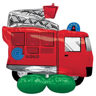 AirLoonz - stojící obří balónek Hasičské auto 106 x 88 cm
