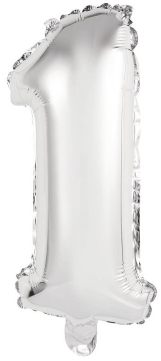 Amscan Balónek foliový narozeniny číslo 1 stříbrný 35 cm