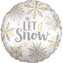 Foliový balonek kulatý vločky Let it snow 45 cm