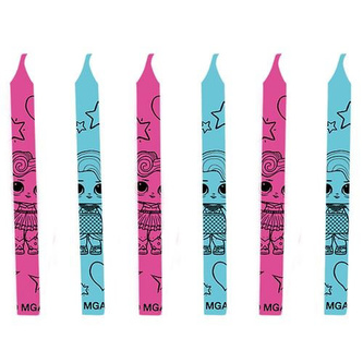Dortové svíčky LOL Surprise 7 cm - glitrové 12 ks