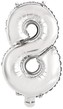 Amscan Balónek foliový narozeniny číslo 8 stříbrný 35 cm