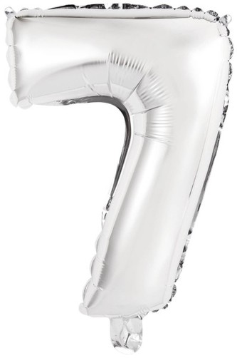 Amscan Balónek foliový narozeniny číslo 7 stříbrný 35 cm