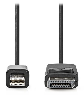 NEDIS kabel mini DisplayPort/DisplayPort 1.2/ zástrčka mini DisplayPort - zástrčka Displayport/ 4K/ černý/ 2m