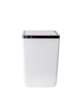 Odpad koš 6l hranatý bílý 17,5x17,5x26cm