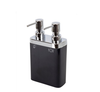 Dávkovač na mýdlo dvojitý černý 12,5x6x22cm