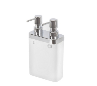 Dávkovač na mýdlo dvojitý bílý 12,5x6x22cm