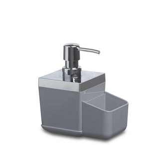 Dávk mýdla s přihrádkou šedý 15,5x10x8,5cm