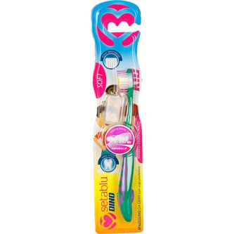 Spazzolino dětský zubní katáček s krytkou DINO soft