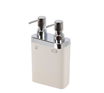 Dávkovač na mýdlo dvojitý béžová 12,5x6x22cm