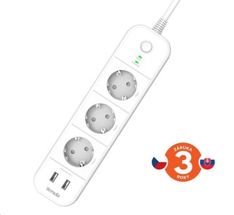 Tenda SP15 Beli - Smart Wi-Fi power strip 3x 230V EU, 2x USB port