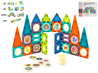 Stavebnice magnetická 52ks v krabičce